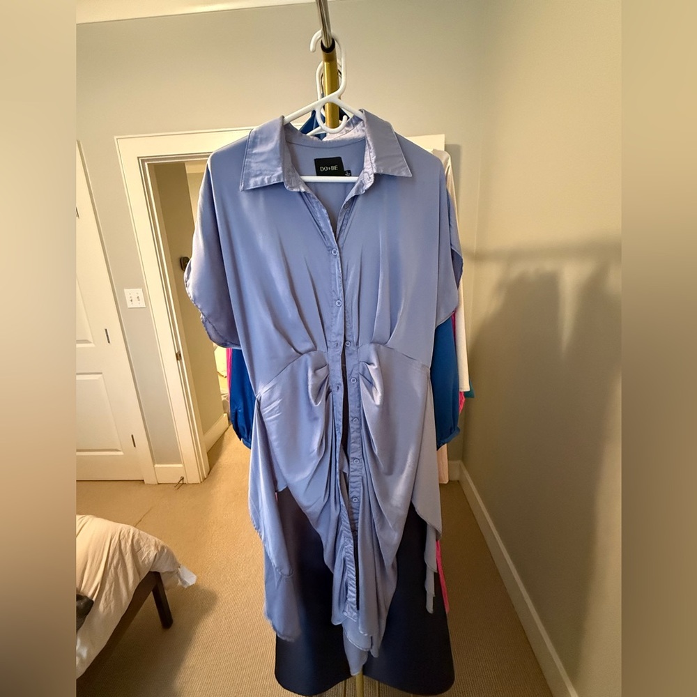 DO+BE Periwinkle Button-Front Shirt Dress